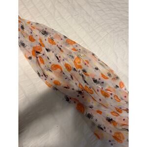 Sheer Lightweight Halloween Pumpkins, Spiders Infinity Scarf